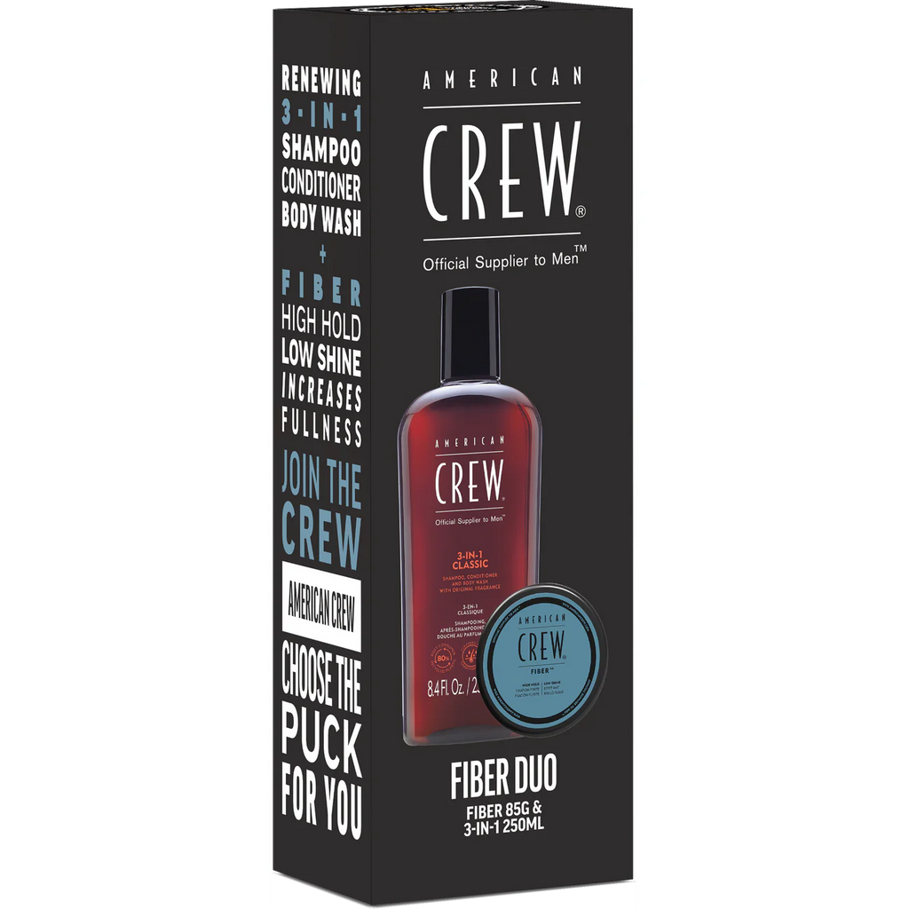 AMERICAN CREW FIBER 3-IN-1 GIFT SET DUO PACK: YOUR ULTIMATE GROOMING COMPANION