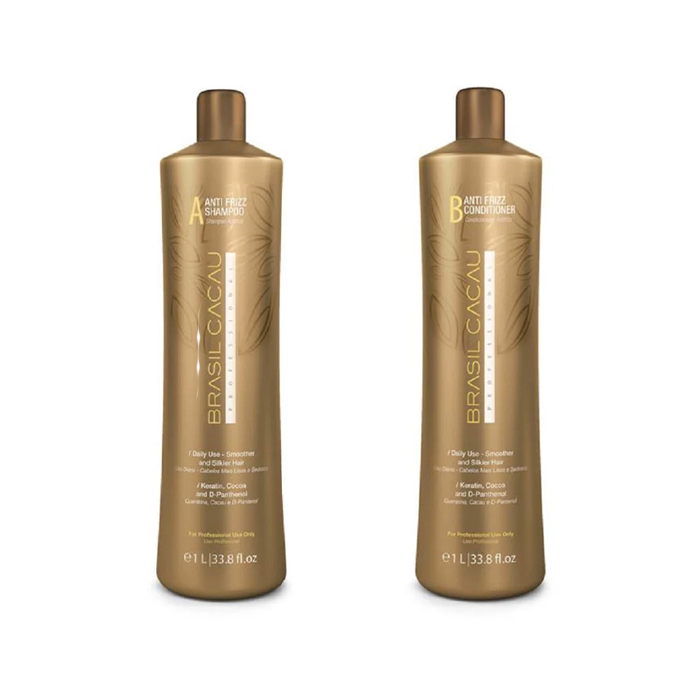 Brasil Cacau Smoothing Anti Frizz Shampoo 1000ml & Conditioner 1000ml Bundle