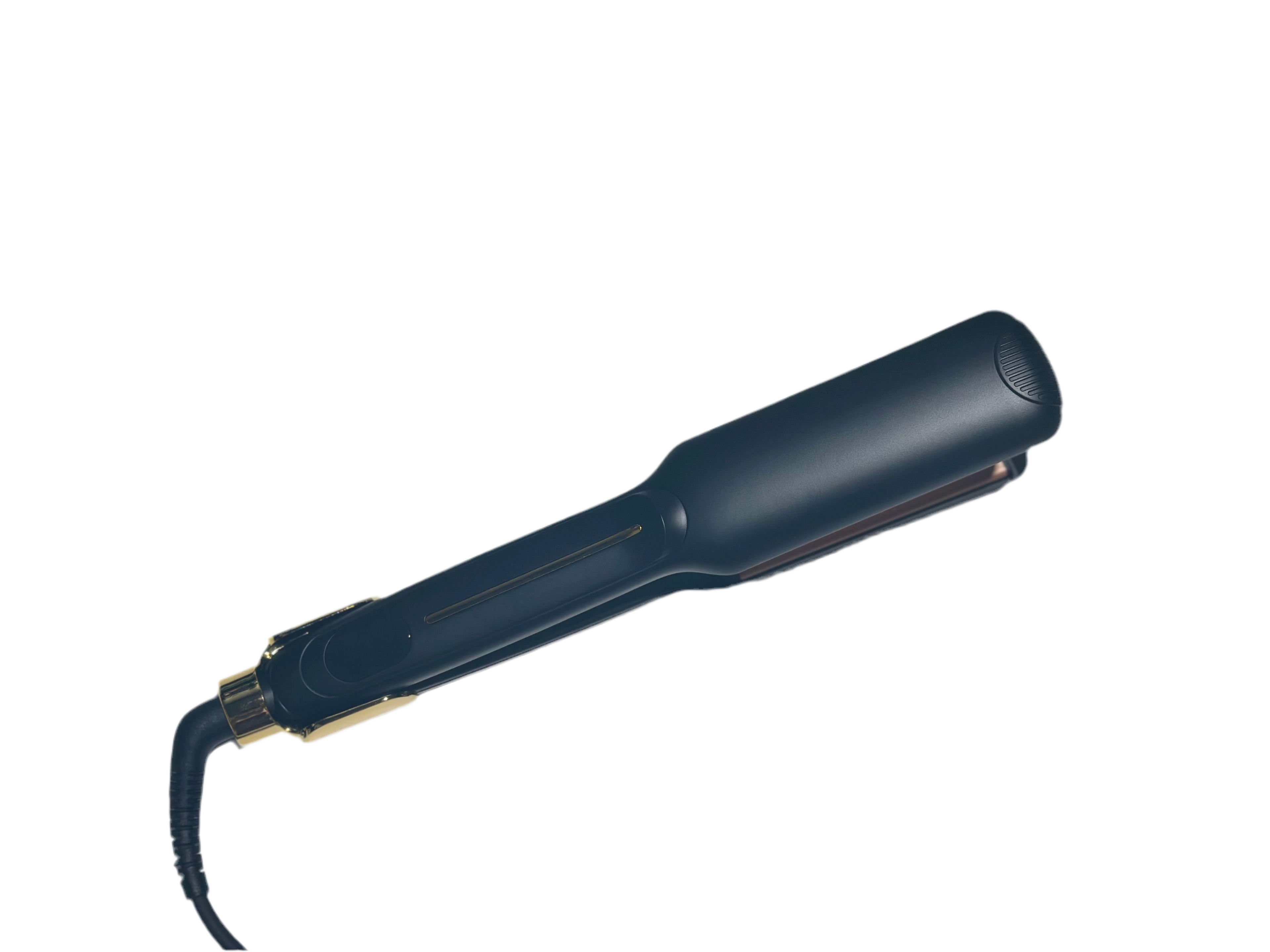 Professional Hair Straightener - Sleek Matte Black & Gold