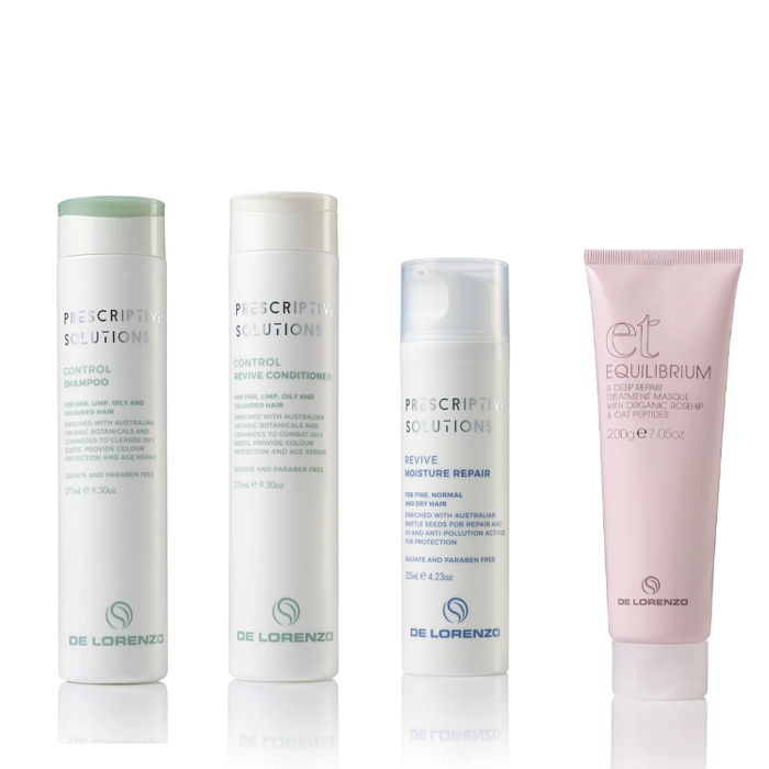 De Lorenzo Perscriptive Solutions Control Revive Shampoo & Conditioner Moisture Repair and Equilibrium Treatment Bundle