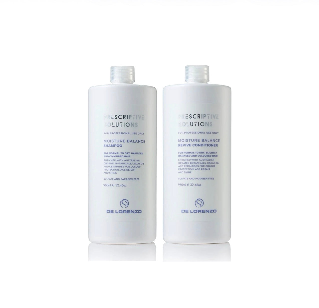 DE LORENZO Prescriptive Solutions Moisture Balance Shampoo & Revive Conditioner 2x960ml
