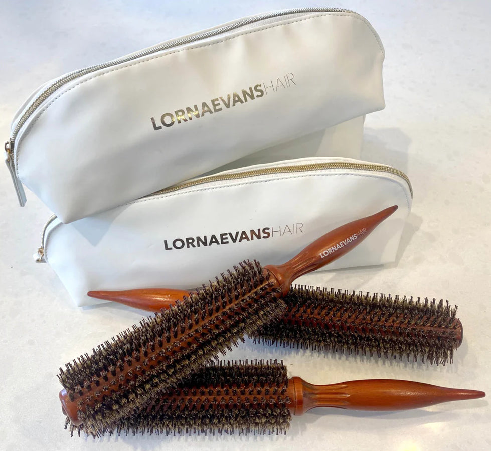 LORNA EVANS HAIR Boar Bristle Brush “Timesaver Brush” - 3 Pack
