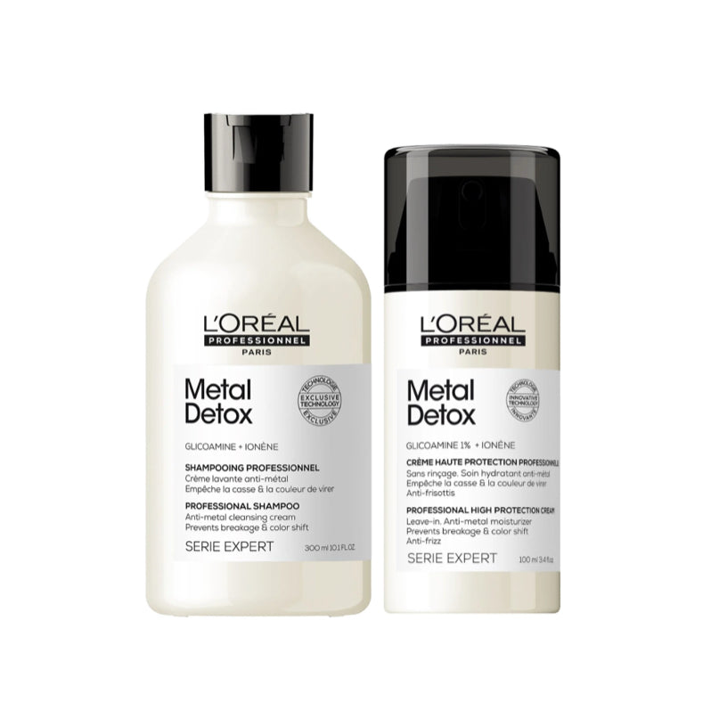 LORÉAL PROFESSIONAL Metal Detox Anti-Metal Cleansing Cream Shampoo 300ml & Metal Detox Anti-Metal High Protection Cream 100ml