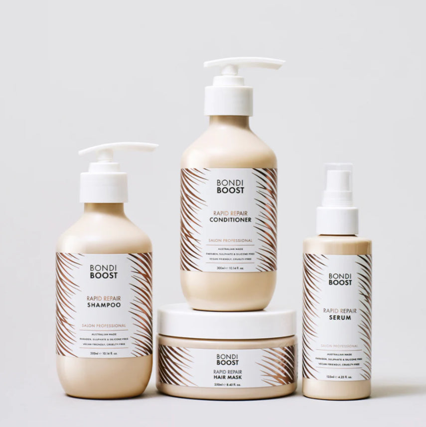 Bondi Boost Rapid Repair Shampoo 500ml, Conditioner 500ml, Serum 125ml & Hair Mask 250ml - Bundle