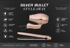 SILVER BULLET STYLEAWAY HAIR DRYER & STRAIGHTENER TRAVEL SET