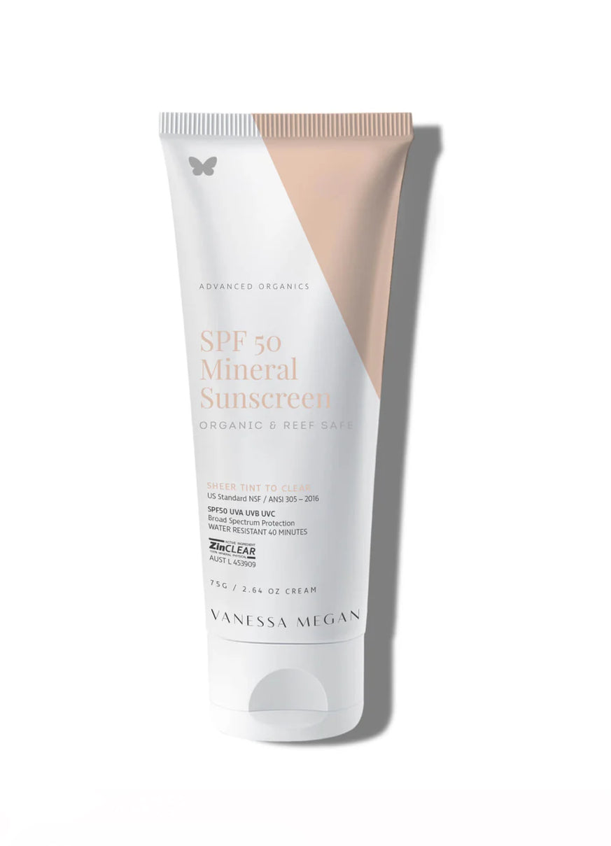 VANESSA MEGAN SPF 50 MINERAL SUNSCREEN ORGANIC & REEF SAFE 75g
