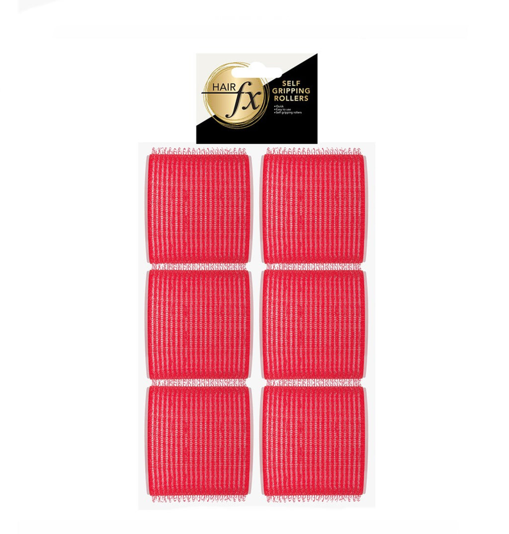 HAIR FX - Self Gripping Velcro Rollers 70mm 6pk - Red