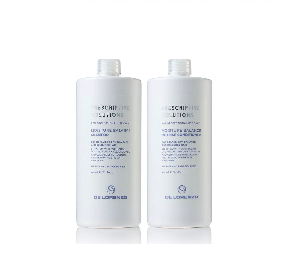 DE LORENZO Prescriptive Solutions Moisture Balance Shampoo & Intense Conditioner 2x960ml