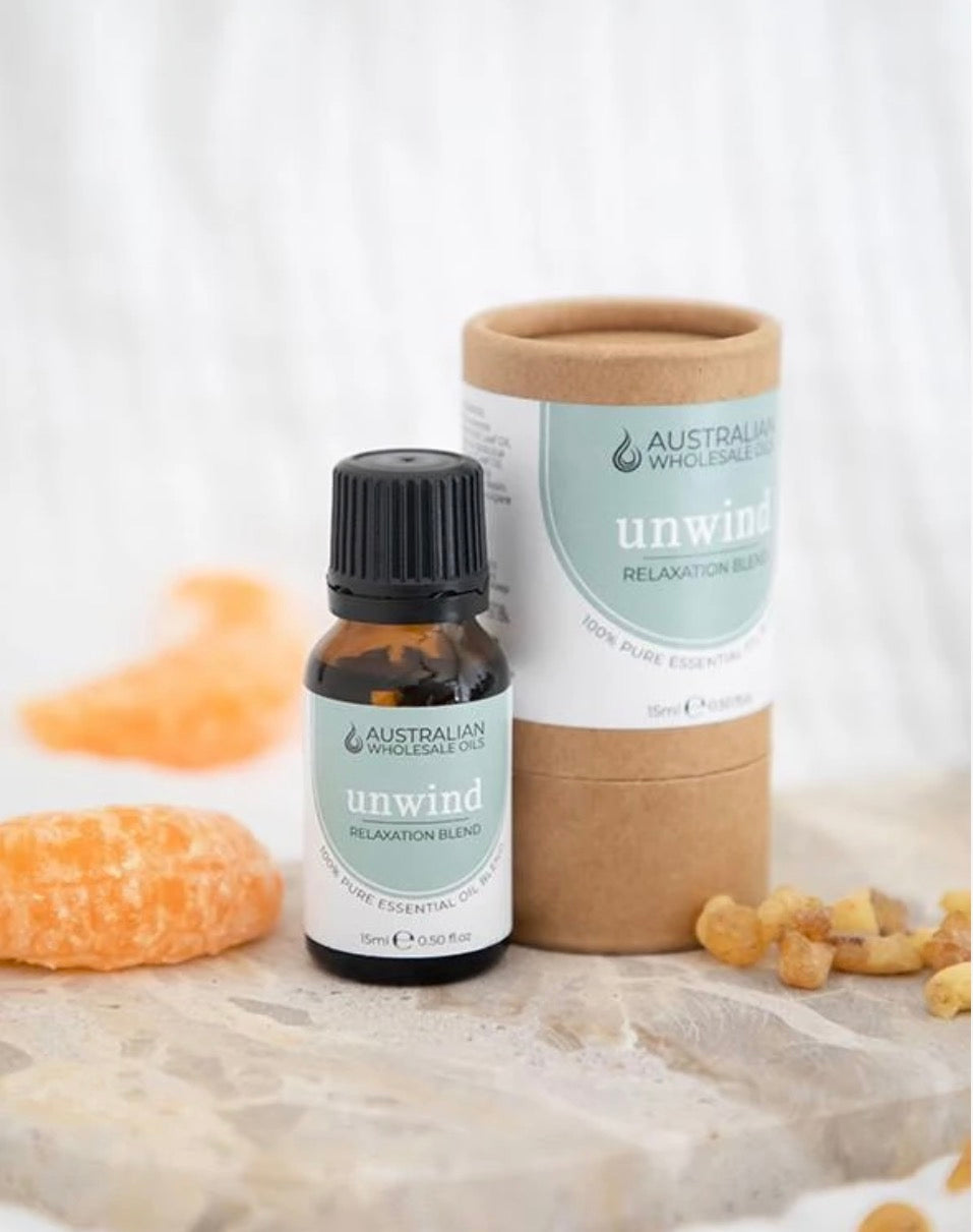 Australian Wholesale Oils UNWIND Essential Oil Blend - Relaxation Blend 15ml