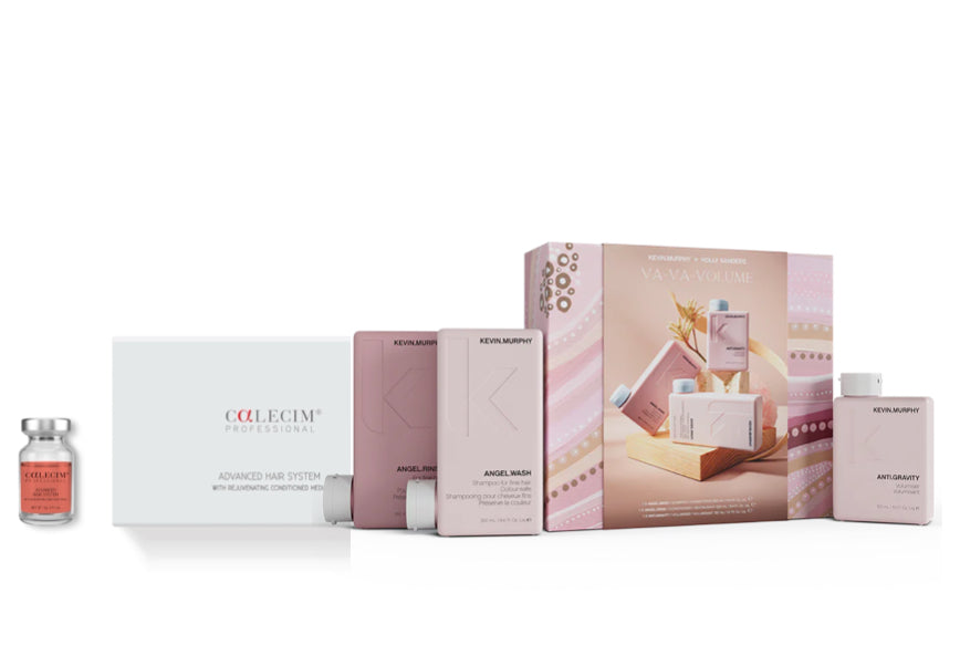 CALECIM PROFESSIONAL ADVANCED HAIR SYSTEM 6x5ml plus Home Activator & KEVIN.MURPHY VA-VA-VOLUME Pack