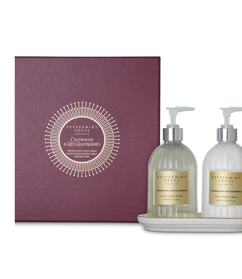 Peppermint Grove Champagne & Red Raspberries Hand Care Gift Set