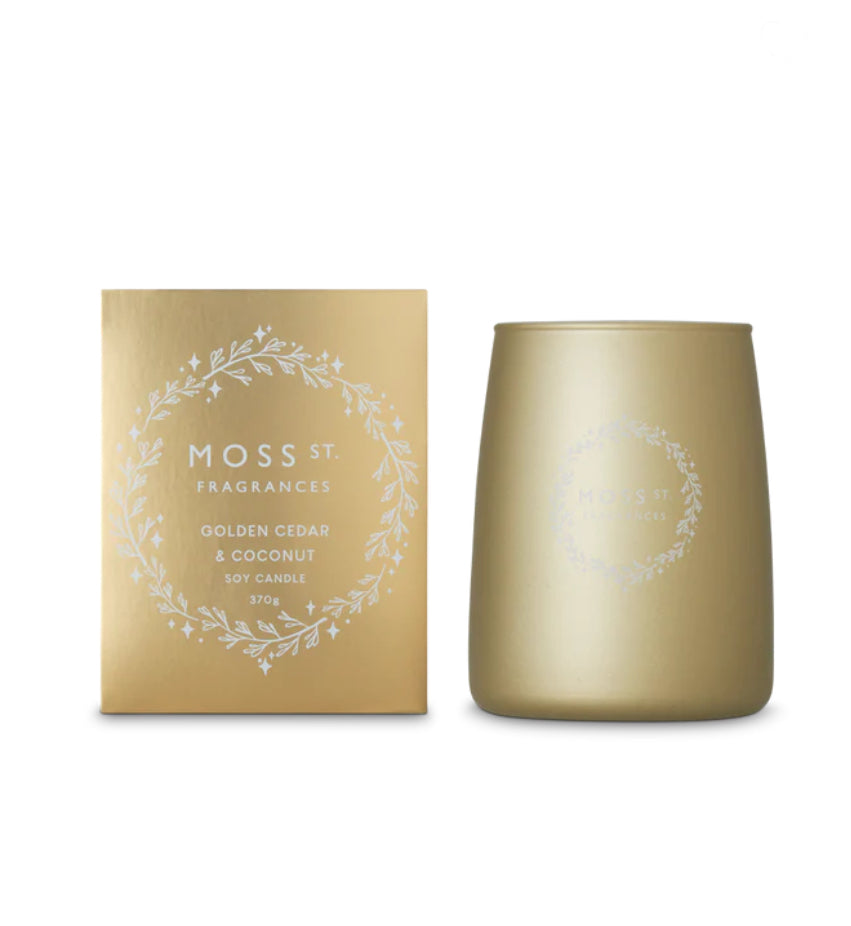 MOSS ST. Golden Cedar & Coconut Soy Candle 370g