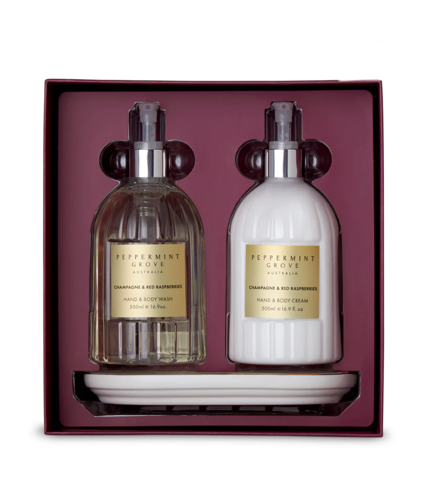 Peppermint Grove Champagne & Red Raspberries Hand Care Gift Set