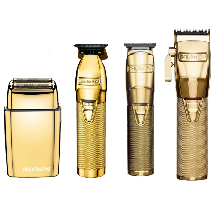 BaByliss PRO  FX Outliner/FX Lithium Trimmer/ FX Clipper/FX Foil Shaver - Gold - Bundle