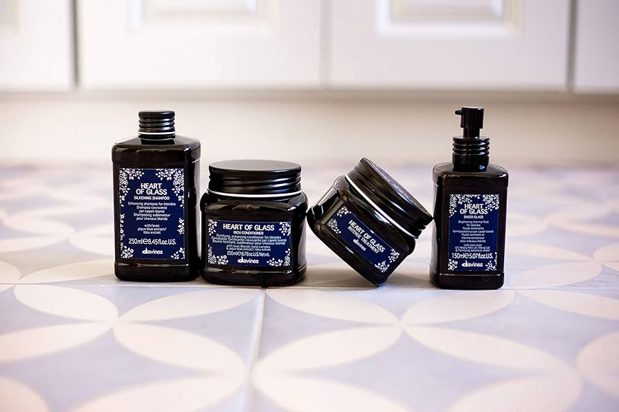 Davines Heart of Glass Shampoo & Conditioner & Treatment & Sheer Glaze Bundle