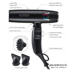PRO-ONE EVONIC CYCLONIC JET STREAM AIR HAIRDRYER - Black