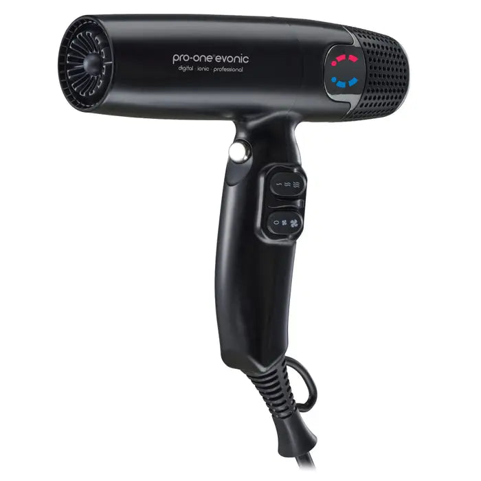 
            
                Load image into Gallery viewer, PRO-ONE EVONIC CYCLONIC JET STREAM AIR HAIRDRYER - BLACK
            
        