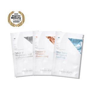 VANESSA MEGAN SILVER, COPPER & BLUE SHEET MASK TRIO