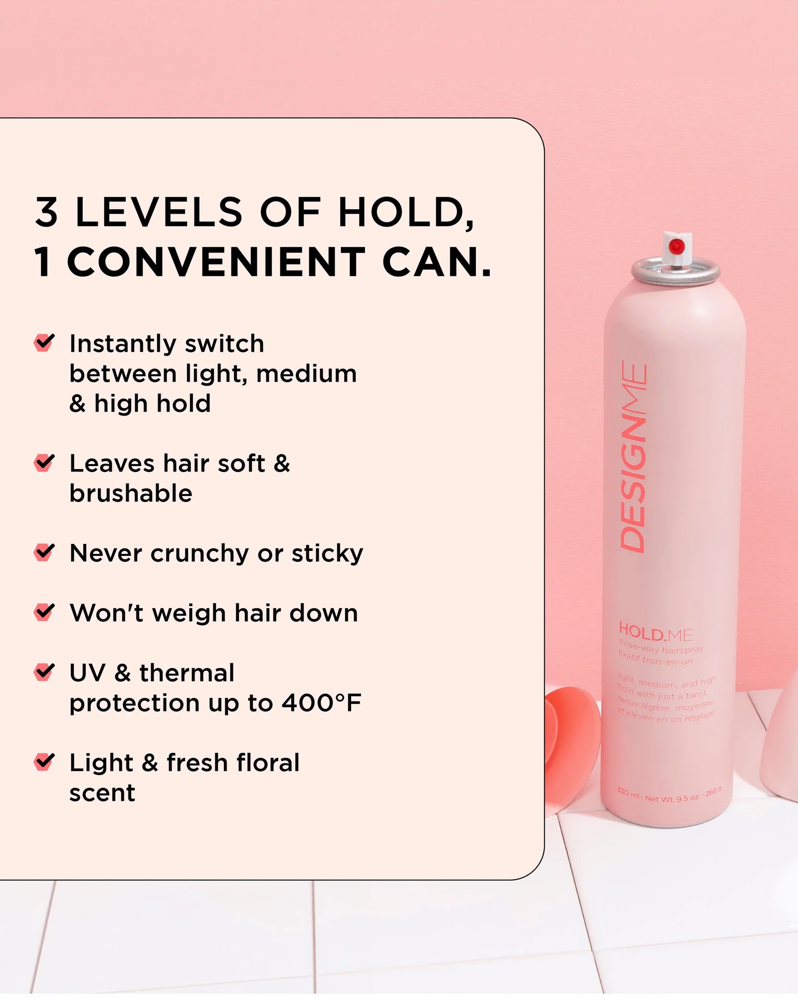 DesignMe Hold.Me Three-Way Hairspray 330ml