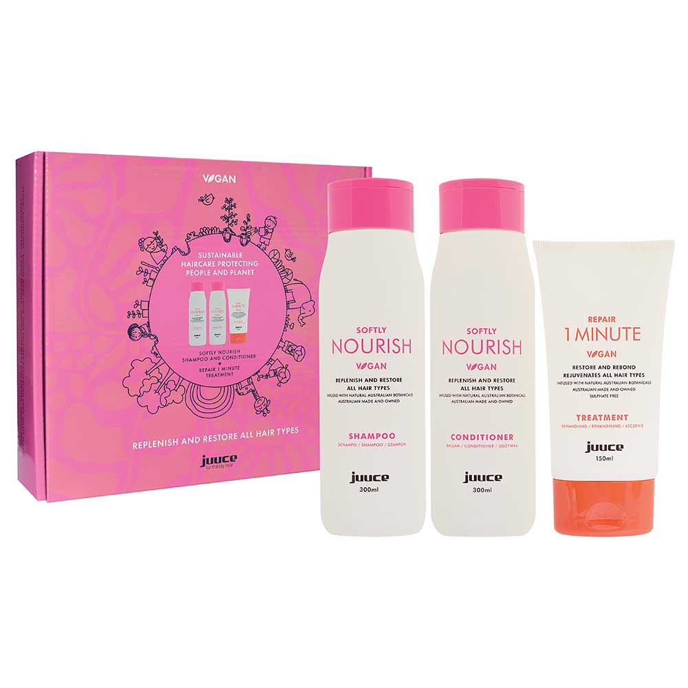 Juuce Softly NOURISH + Repair 1 MINUTE Treatment Trio Pack