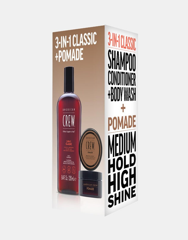 AMERICAN CREW Pomade + 3-In-1 Classic Shampoo Duo Pack