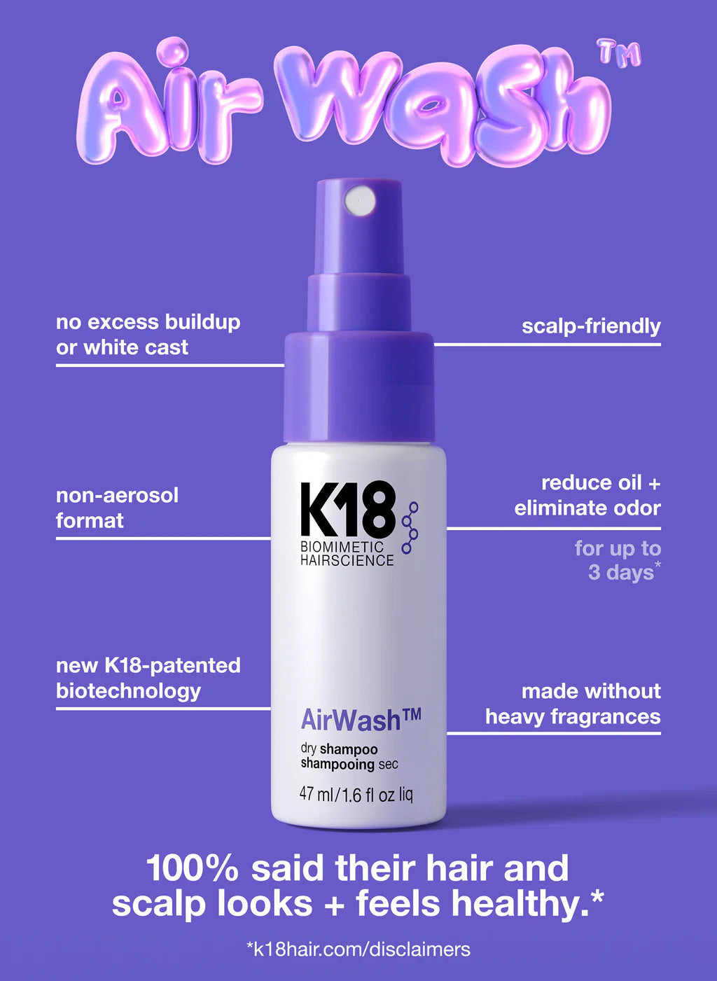K18 AirWash™ Mini Dry Shampoo 47ml