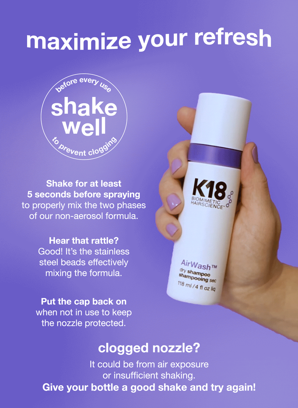 K18 AirWash™ Mini Dry Shampoo 47ml