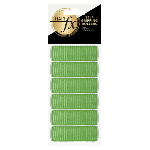 HAIR FX - Self Gripping Velcro Rollers 21mm 6pk - Green