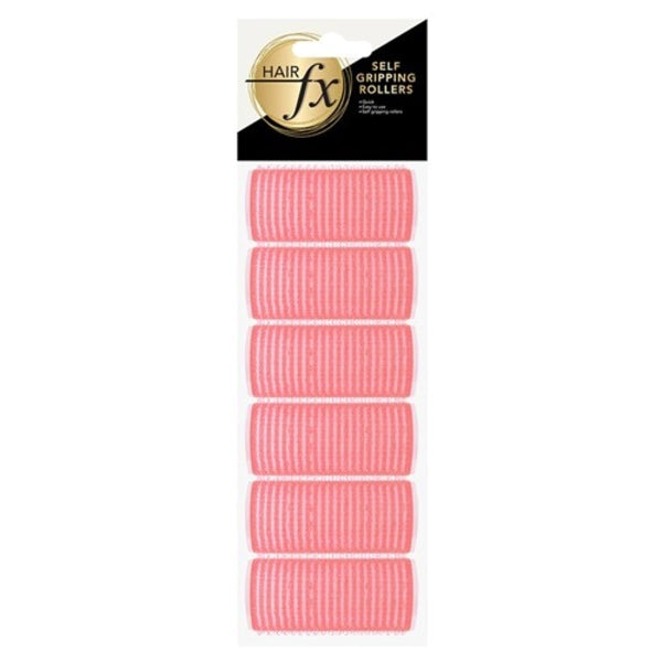HAIR FX - Self Gripping Velcro Rollers 25mm 6pk - Pink