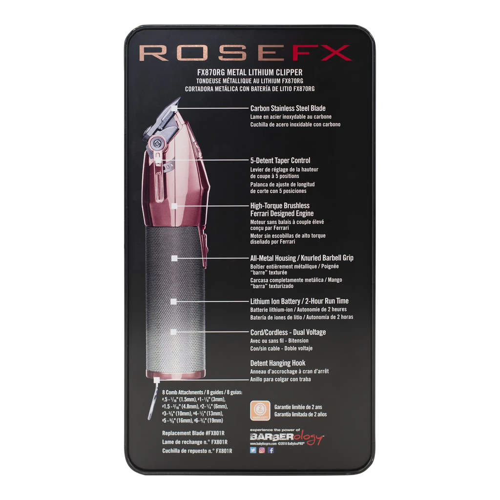BaBylissPRO RoseFX FX870RG Lithium Hair Clipper