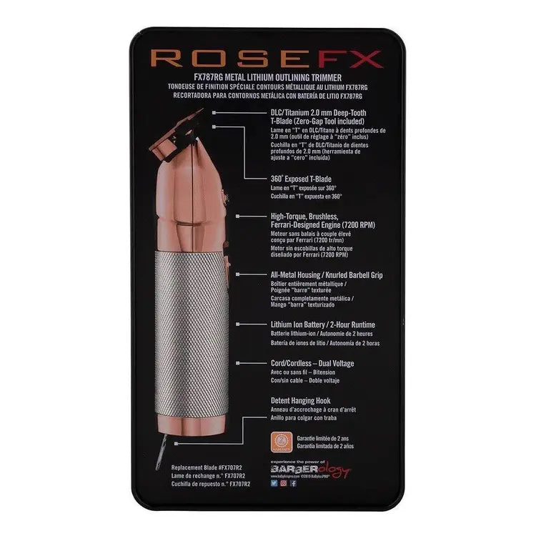 BaBylissPRO RoseFX FX787RG Skeleton Lithium Hair Trimmer