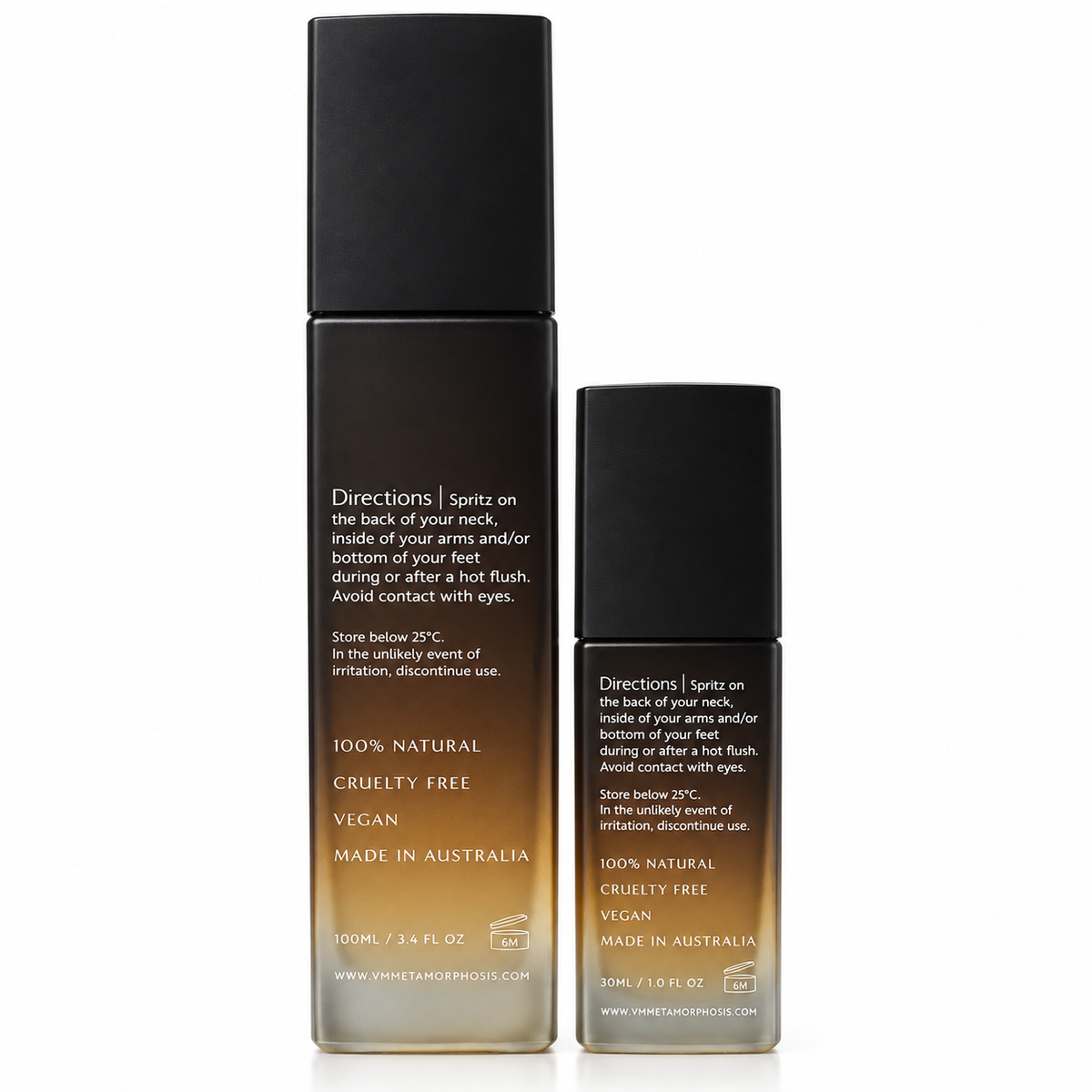 VANESSA MEGAN METAMORPHOSIS COOL & CALM HOT FLUSH COOLING & RELAXING MIST 100ML & 50ml - Duo