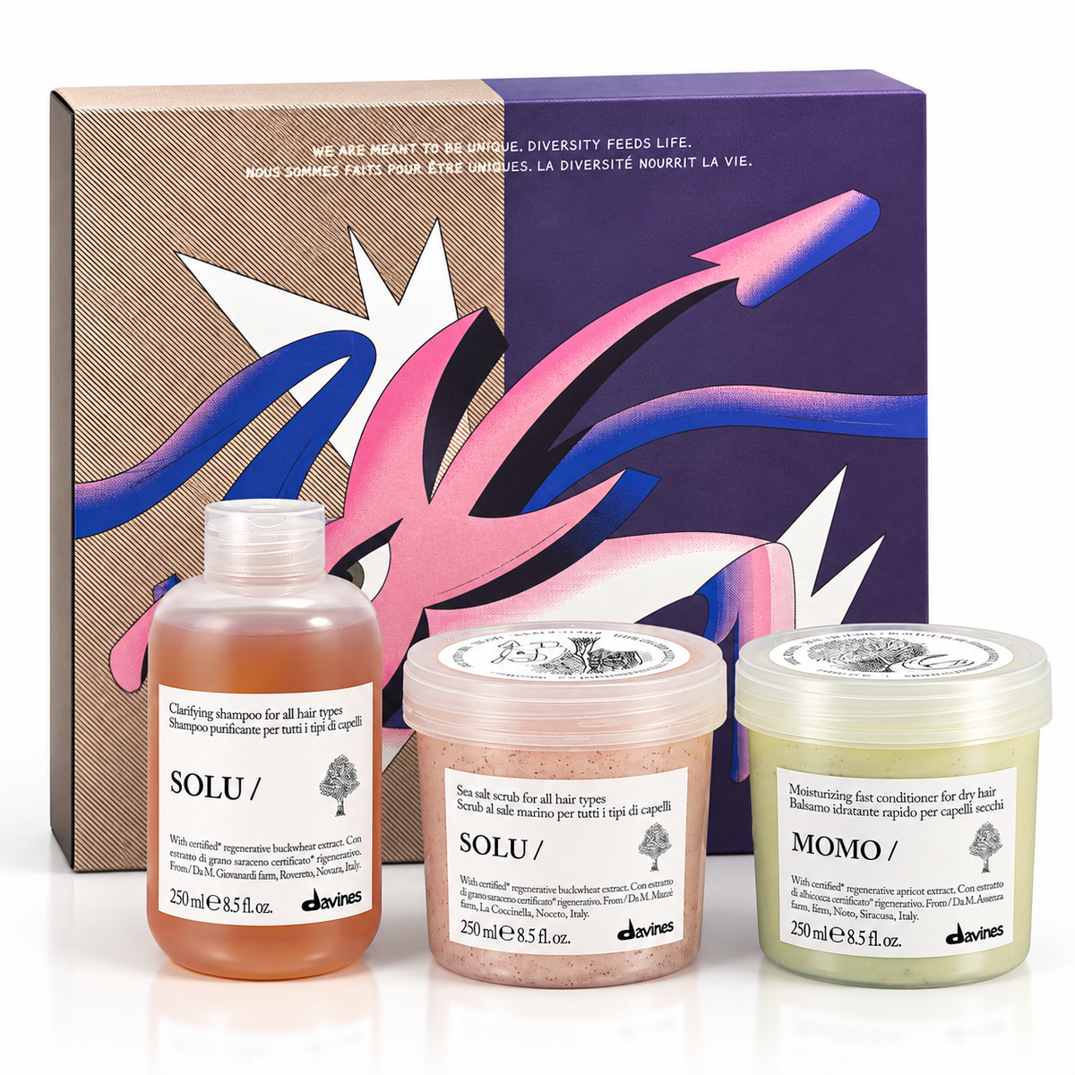 Davines SOLU Sea Salt Scrub Trio Gift Set