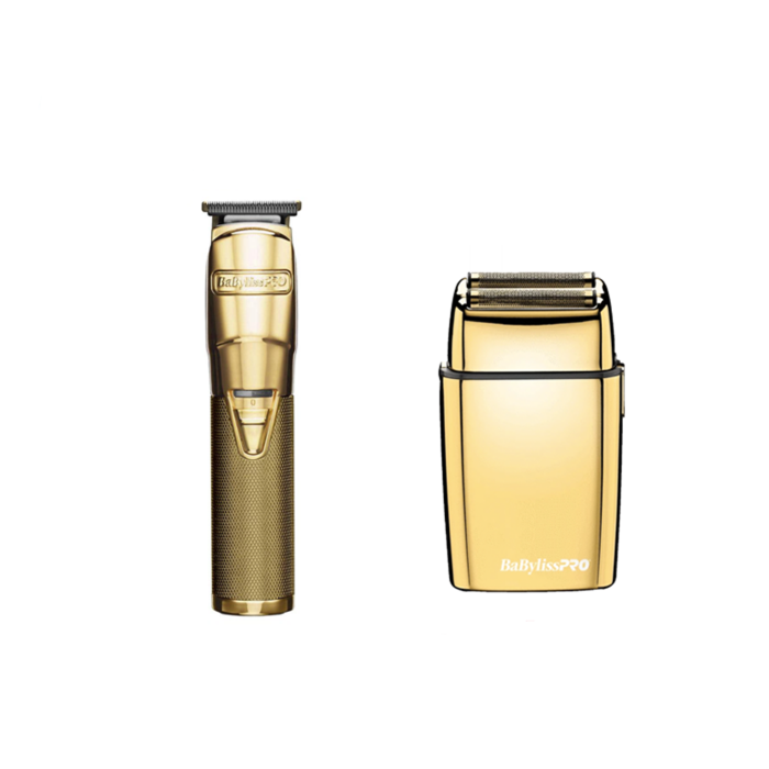 BaByliss PRO GoldFX Lithium Hair Trimmer - B788GA &  Pro Gold FX02 Double Foil Shaver -Bundle