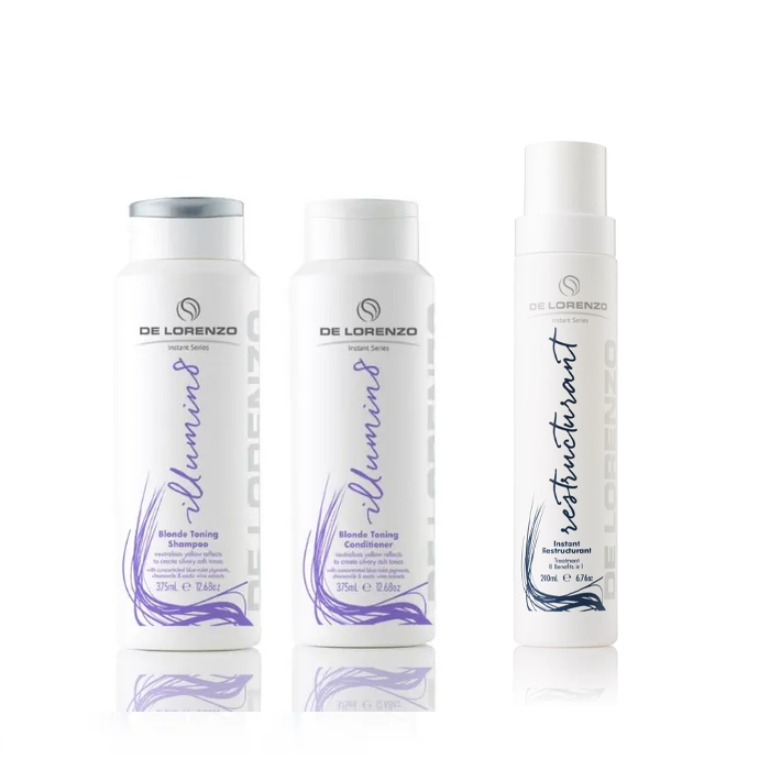 De Lorenzo Instant Illumin8 Shampoo & Conditioner & Restructurant Bundle