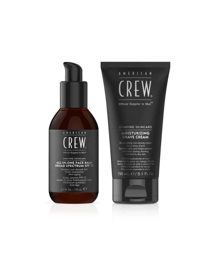 AMERICAN CREW ALL-IN-ONE FACE BALM SPF 15 170ml and & MOISTURIZING SHAVE CREAM 150ml Bundle