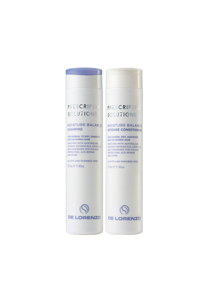 De Lorenzo Prescriptive Solutions Moisture Balance Conditioner and Shampoo Bundle