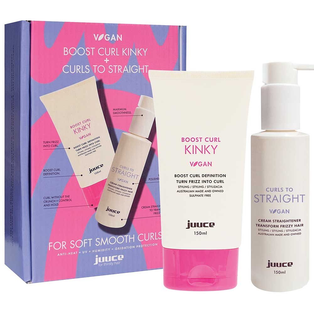 Juuce Boost Curl KINKY + Curls To STRAIGHT Styling Duo