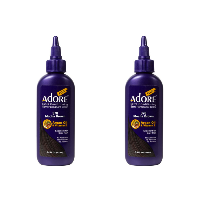 Adore Plus Semi Permanent Hair Colour Mocha Brown 378 Duo - 100mL - AtsiHairSupplies