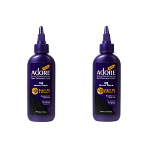 Adore Plus Semi Permanent Hair Colour Velvet Black 394 Duo - 100mL - AtsiHairSupplies