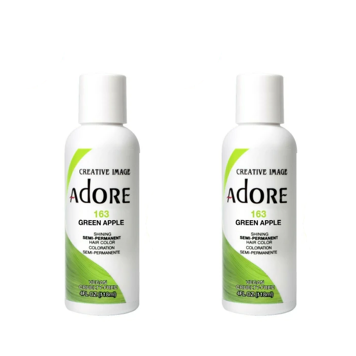 Adore Semi-Permanent Hair Colour 163 Green Apple Duo - 118mL - AtsiHairSupplies