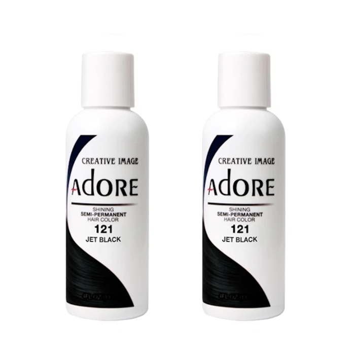 Adore Semi-Permanent Hair Colour 121 Jet Black Duo - 118mL - AtsiHairSupplies