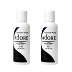 Adore  Semi-Permanent Hair Colour 121 Jet Black Duo  (2x118mL)