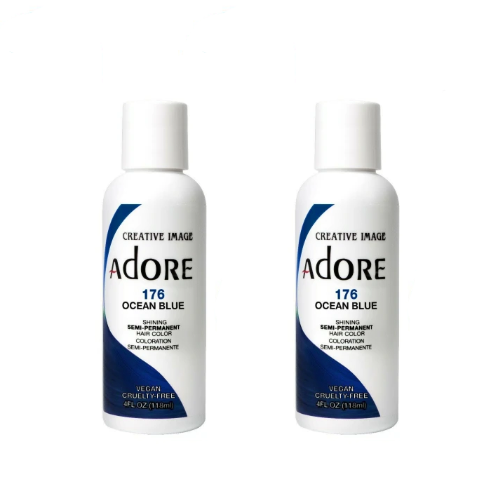 Adore Semi-Permanent Hair Colour 176 Ocean Blue Duo - 118mL - AtsiHairSupplies