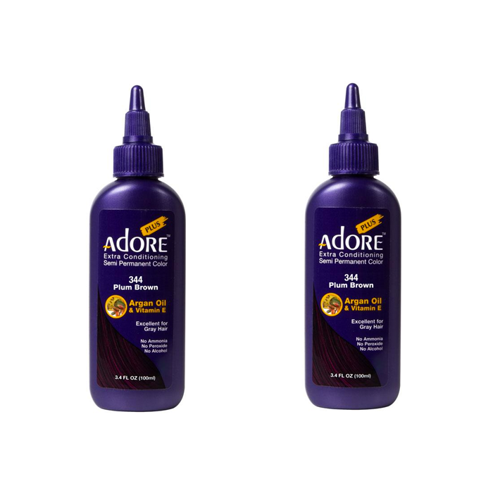 Adore Plus Semi Permanent Hair Colour Plum Brown 344 Duo - 100mL - AtsiHairSupplies