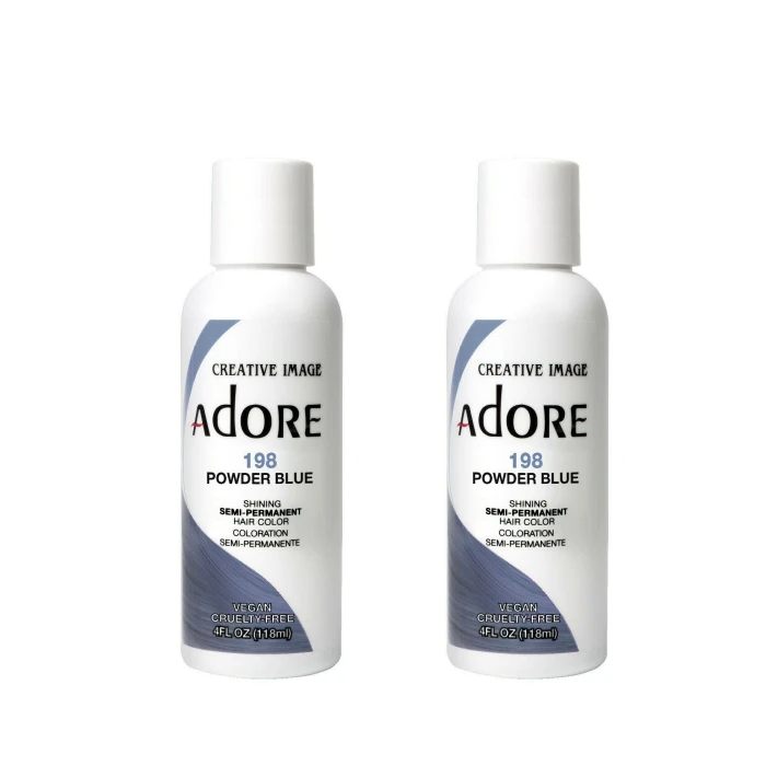 Adore  Semi-Permanent Hair Colour 198 Powder Blue Duo (2x118mL)
