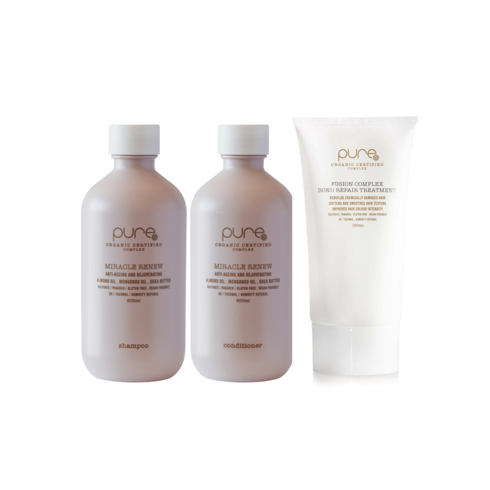 Pure Miracle Renew Trio Pack Shampoo/Conditioner/Fusion Complex - AtsiHairSupplies