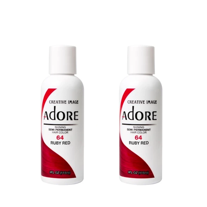 Adore  Semi-Permanent Hair Colour 64 Ruby Red Duo (2x118mL) - AtsiHairSupplies