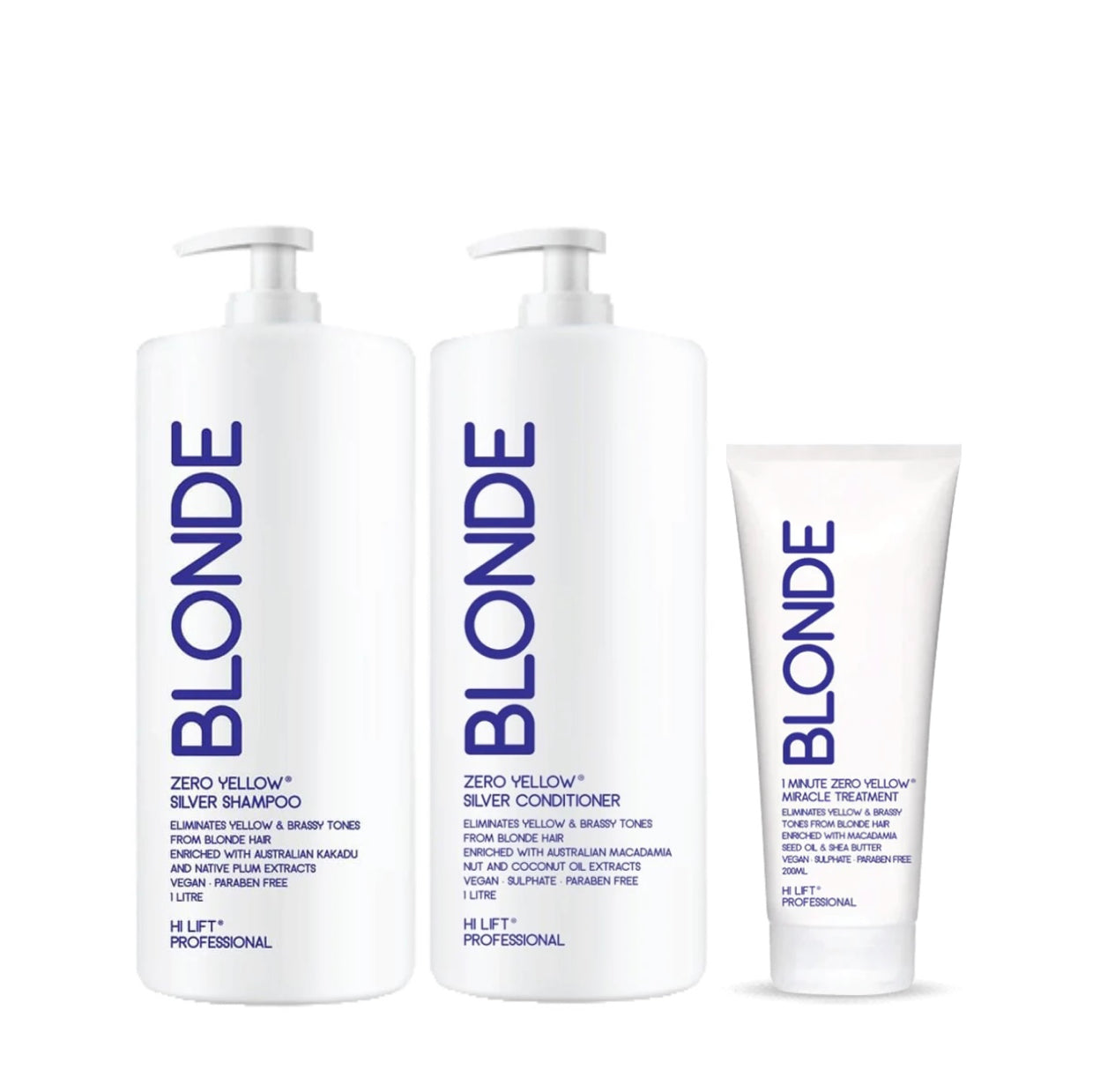 Hi Lift BLONDE Pack Shampoo & Conditioner & BLONDE 1 Minute Treatment Pack 2x1L + 200ml