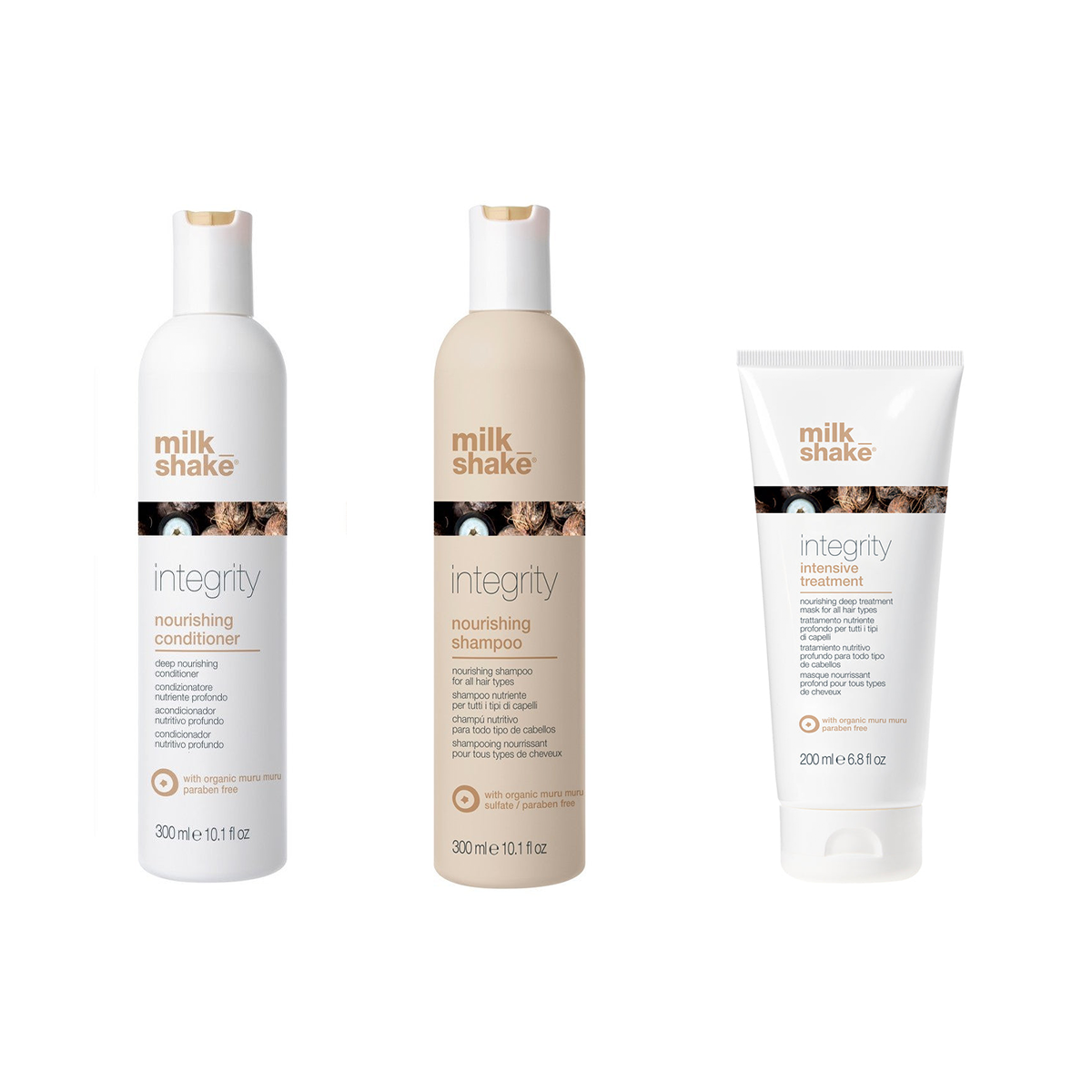 milk_shake Integrity Nourishing Shampoo Conditioner Treatment Trio